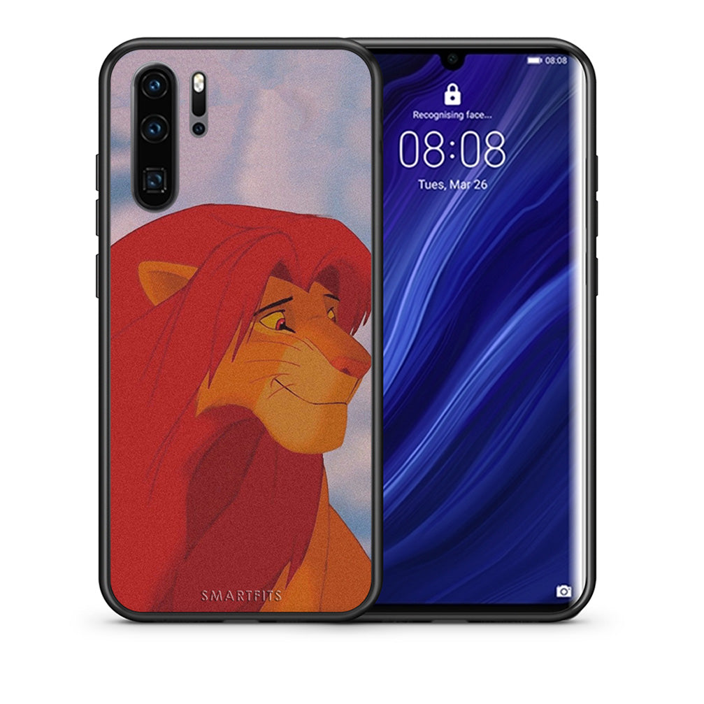 Θήκη Αγίου Βαλεντίνου Huawei P30 Pro Lion Love 1 από τη Smartfits με σχέδιο στο πίσω μέρος και μαύρο περίβλημα | Huawei P30 Pro Lion Love 1 case with colorful back and black bezels