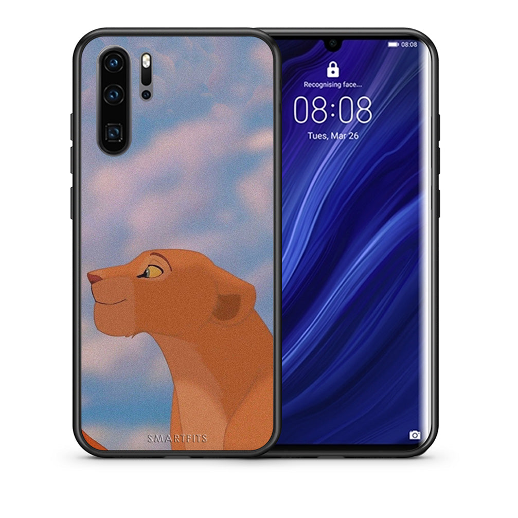 Θήκη Αγίου Βαλεντίνου Huawei P30 Pro Lion Love 2 από τη Smartfits με σχέδιο στο πίσω μέρος και μαύρο περίβλημα | Huawei P30 Pro Lion Love 2 case with colorful back and black bezels