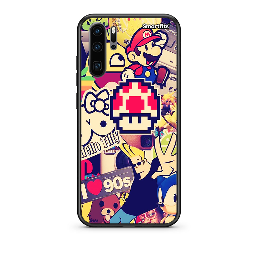 Huawei P30 Pro Love The 90s θήκη από τη Smartfits με σχέδιο στο πίσω μέρος και μαύρο περίβλημα | Smartphone case with colorful back and black bezels by Smartfits