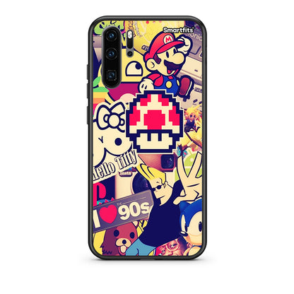 Huawei P30 Pro Love The 90s θήκη από τη Smartfits με σχέδιο στο πίσω μέρος και μαύρο περίβλημα | Smartphone case with colorful back and black bezels by Smartfits