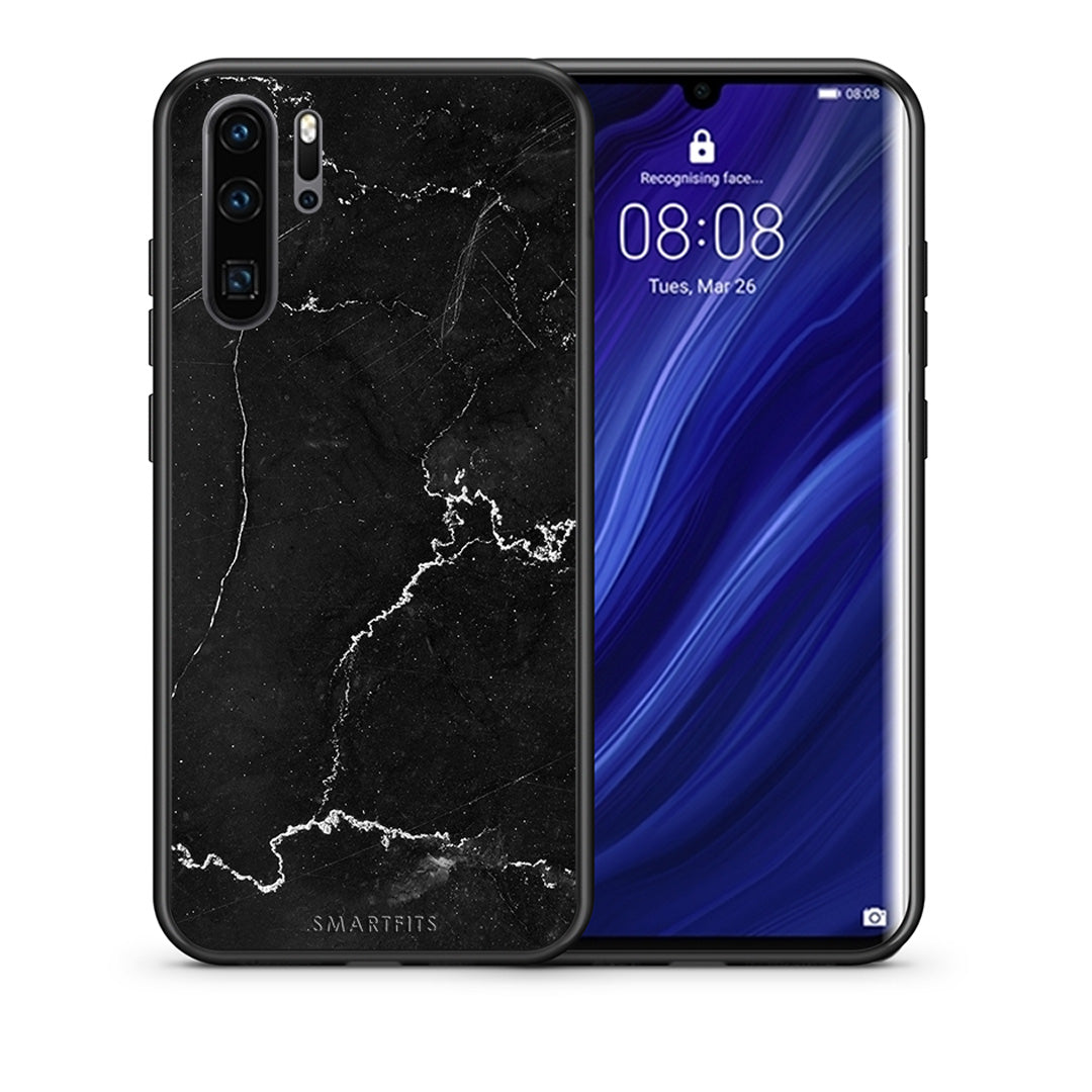 Θήκη Huawei P30 Pro Marble Black από τη Smartfits με σχέδιο στο πίσω μέρος και μαύρο περίβλημα | Huawei P30 Pro Marble Black case with colorful back and black bezels