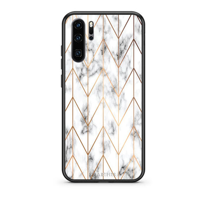 44 - Huawei P30 Pro  Gold Geometric Marble case, cover, bumper
