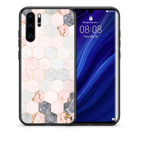 Thumbnail for Θήκη Huawei P30 Pro Hexagon Pink Marble από τη Smartfits με σχέδιο στο πίσω μέρος και μαύρο περίβλημα | Huawei P30 Pro Hexagon Pink Marble case with colorful back and black bezels