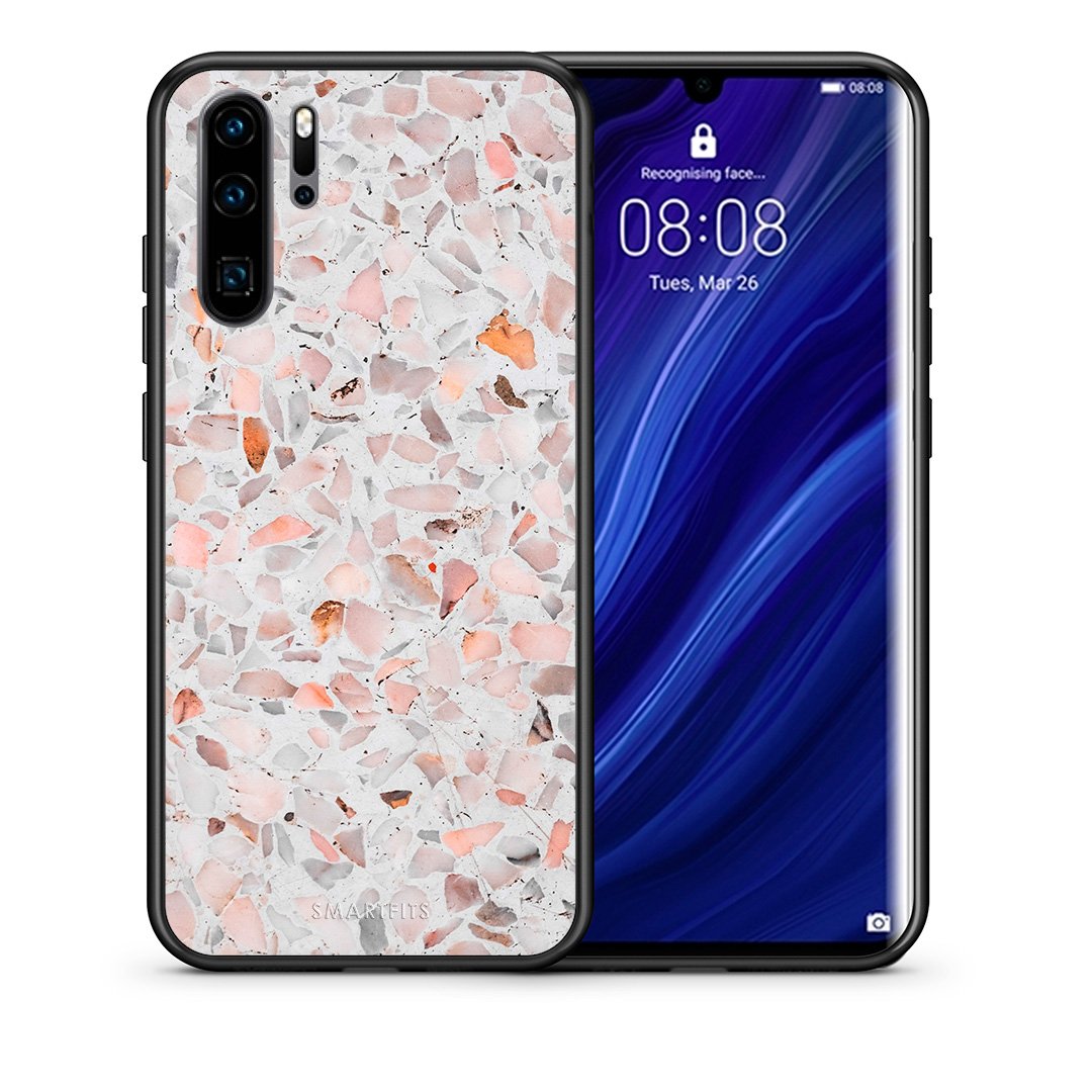 Θήκη Huawei P30 Pro Marble Terrazzo από τη Smartfits με σχέδιο στο πίσω μέρος και μαύρο περίβλημα | Huawei P30 Pro Marble Terrazzo case with colorful back and black bezels