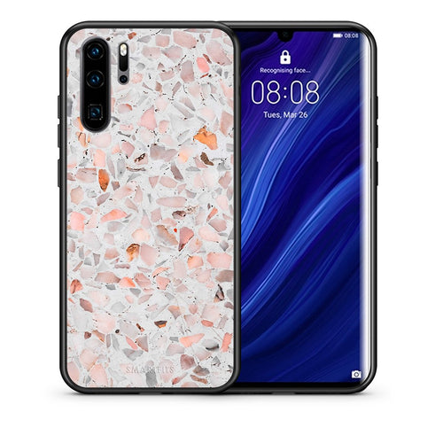 Θήκη Huawei P30 Pro Marble Terrazzo από τη Smartfits με σχέδιο στο πίσω μέρος και μαύρο περίβλημα | Huawei P30 Pro Marble Terrazzo case with colorful back and black bezels