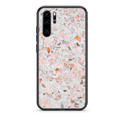 Huawei P30 Pro Marble Terrazzo θήκη από τη Smartfits με σχέδιο στο πίσω μέρος και μαύρο περίβλημα | Smartphone case with colorful back and black bezels by Smartfits