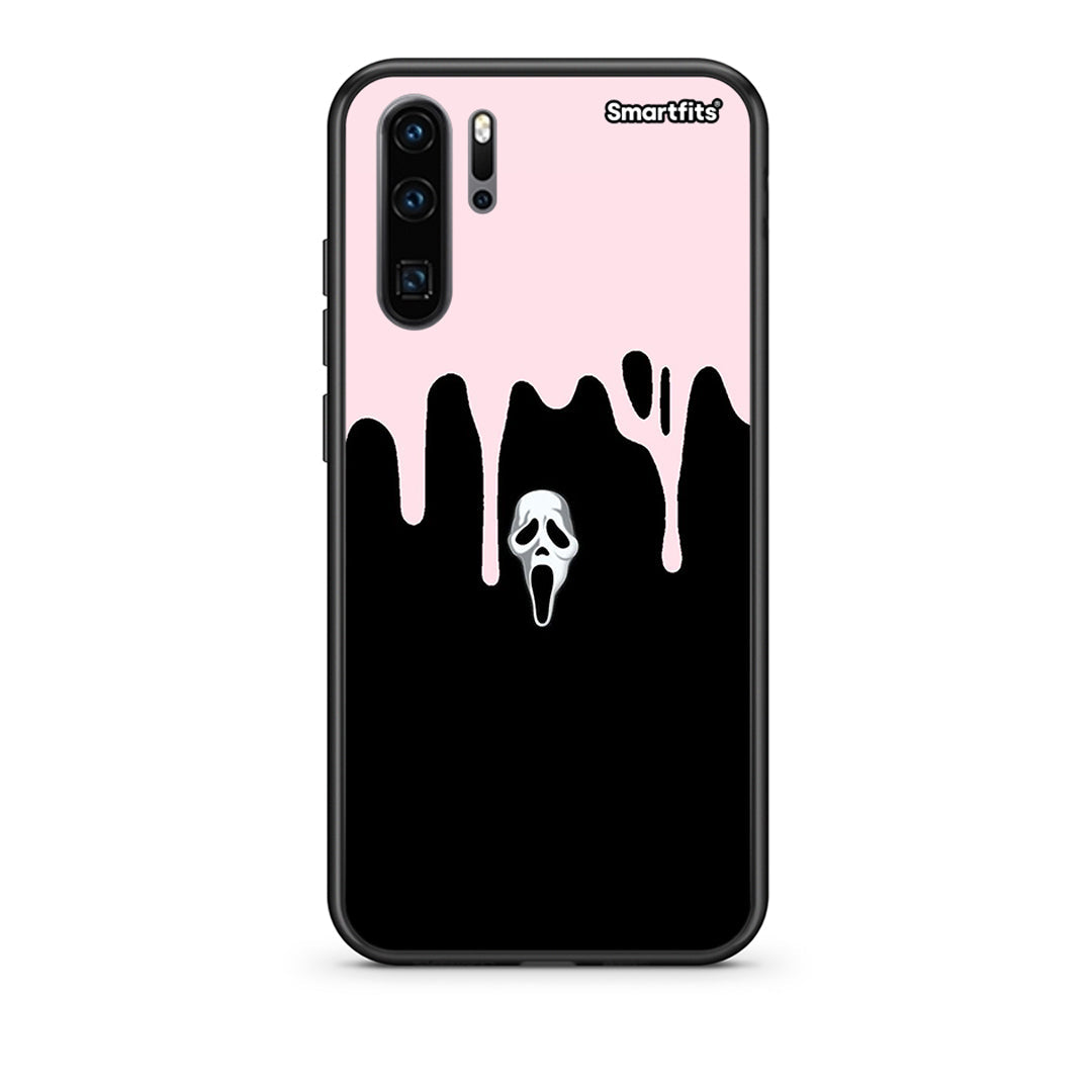 Huawei P30 Pro Melting Halloween Mask Θήκη από τη Smartfits με σχέδιο στο πίσω μέρος και μαύρο περίβλημα | Smartphone case with colorful back and black bezels by Smartfits