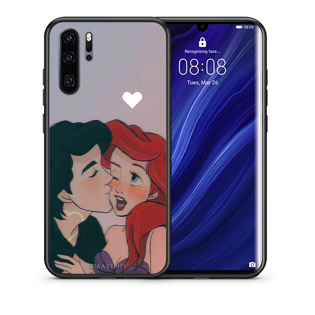 Θήκη Αγίου Βαλεντίνου Huawei P30 Pro Mermaid Love από τη Smartfits με σχέδιο στο πίσω μέρος και μαύρο περίβλημα | Huawei P30 Pro Mermaid Love case with colorful back and black bezels