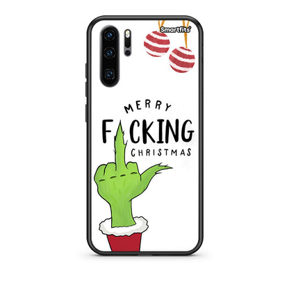 Huawei P30 Pro Merry F Xmas θήκη από τη Smartfits με σχέδιο στο πίσω μέρος και μαύρο περίβλημα | Smartphone case with colorful back and black bezels by Smartfits