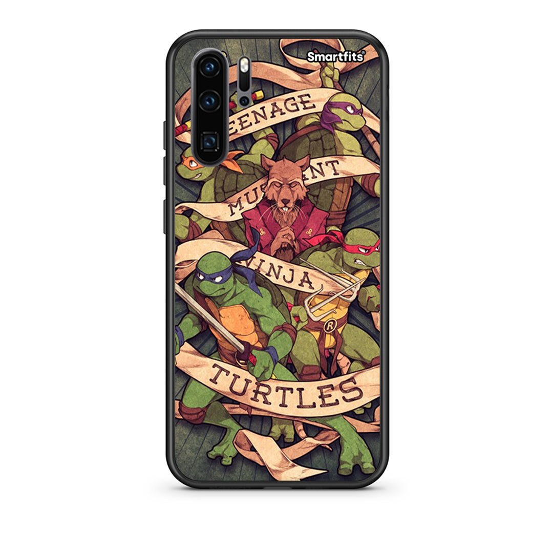 Huawei P30 Pro Ninja Turtles θήκη από τη Smartfits με σχέδιο στο πίσω μέρος και μαύρο περίβλημα | Smartphone case with colorful back and black bezels by Smartfits