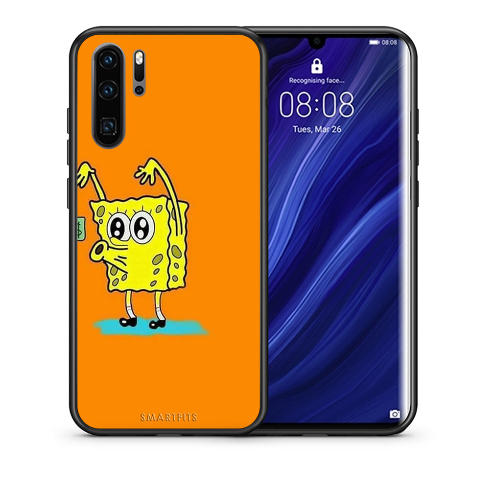 Θήκη Αγίου Βαλεντίνου Huawei P30 Pro No Money 2 από τη Smartfits με σχέδιο στο πίσω μέρος και μαύρο περίβλημα | Huawei P30 Pro No Money 2 case with colorful back and black bezels