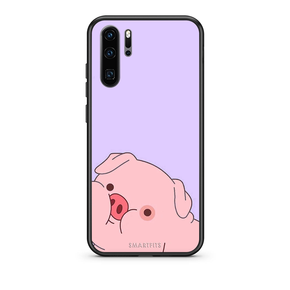 Huawei P30 Pro Pig Love 2 Θήκη Αγίου Βαλεντίνου από τη Smartfits με σχέδιο στο πίσω μέρος και μαύρο περίβλημα | Smartphone case with colorful back and black bezels by Smartfits