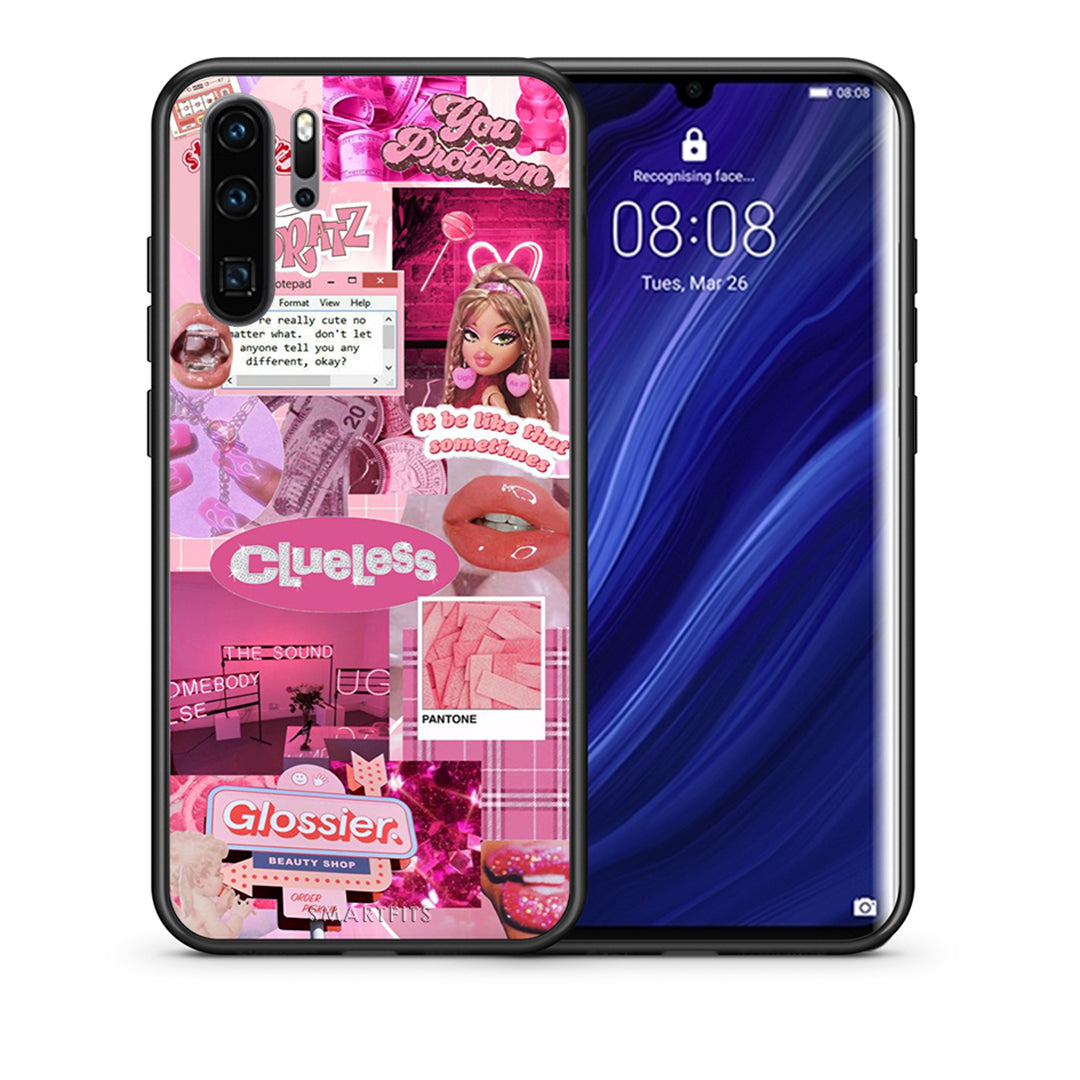 Θήκη Αγίου Βαλεντίνου Huawei P30 Pro Pink Love από τη Smartfits με σχέδιο στο πίσω μέρος και μαύρο περίβλημα | Huawei P30 Pro Pink Love case with colorful back and black bezels
