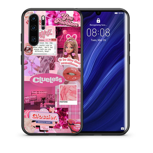 Θήκη Αγίου Βαλεντίνου Huawei P30 Pro Pink Love από τη Smartfits με σχέδιο στο πίσω μέρος και μαύρο περίβλημα | Huawei P30 Pro Pink Love case with colorful back and black bezels