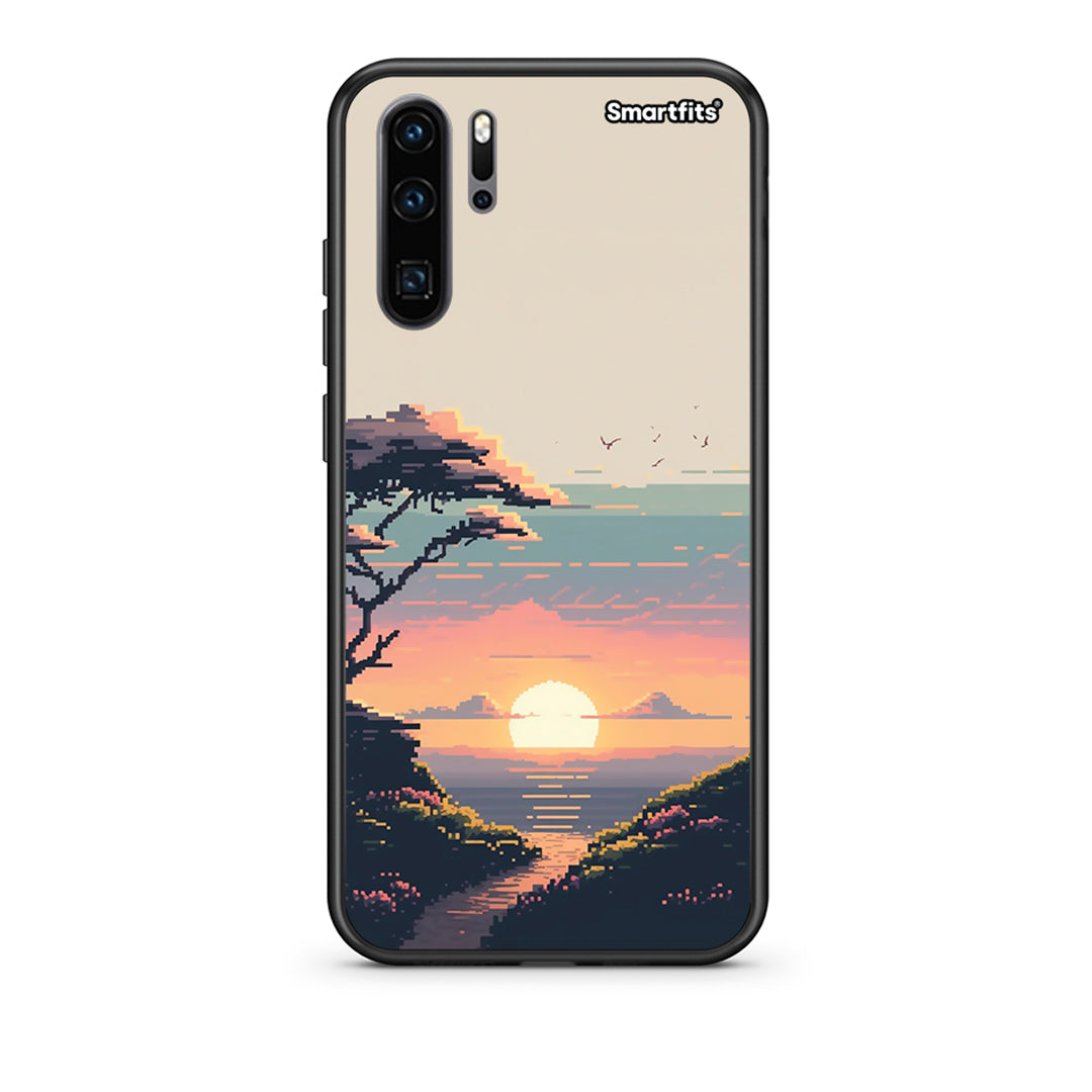 Huawei P30 Pro Pixel Sunset Θήκη από τη Smartfits με σχέδιο στο πίσω μέρος και μαύρο περίβλημα | Smartphone case with colorful back and black bezels by Smartfits