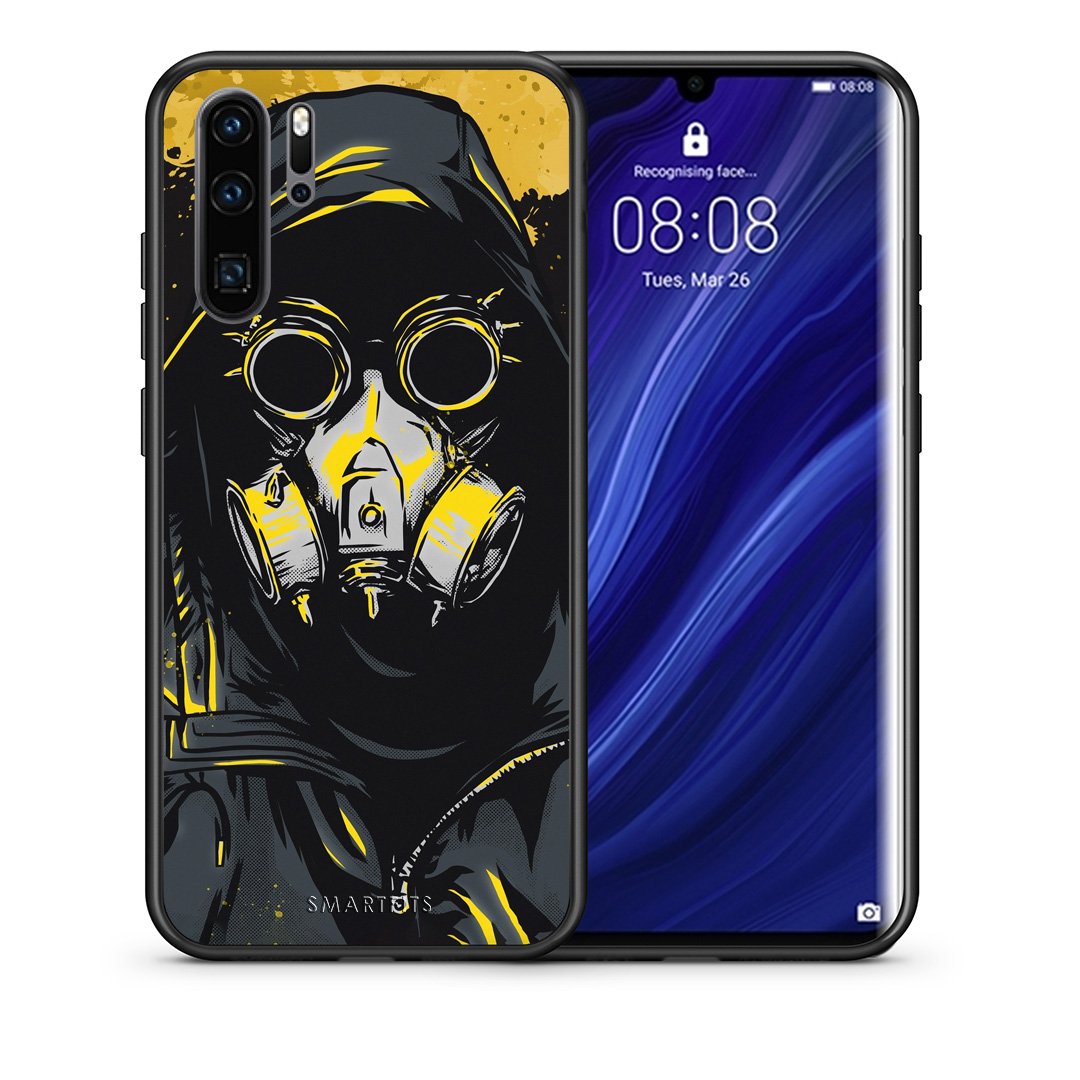 Θήκη Huawei P30 Pro Mask PopArt από τη Smartfits με σχέδιο στο πίσω μέρος και μαύρο περίβλημα | Huawei P30 Pro Mask PopArt case with colorful back and black bezels