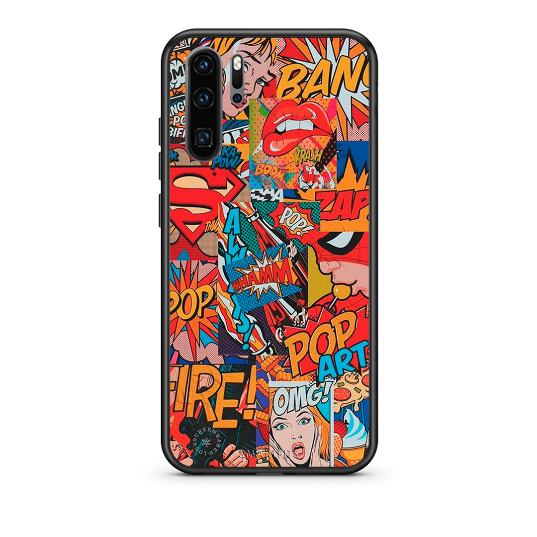 Huawei P30 Pro PopArt OMG θήκη από τη Smartfits με σχέδιο στο πίσω μέρος και μαύρο περίβλημα | Smartphone case with colorful back and black bezels by Smartfits