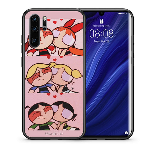 Θήκη Αγίου Βαλεντίνου Huawei P30 Pro Puff Love από τη Smartfits με σχέδιο στο πίσω μέρος και μαύρο περίβλημα | Huawei P30 Pro Puff Love case with colorful back and black bezels
