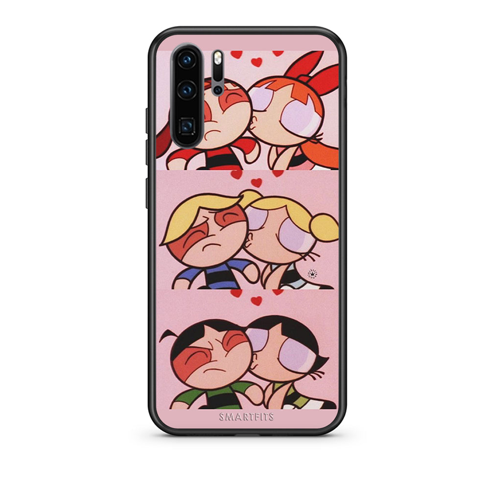 Huawei P30 Pro Puff Love Θήκη Αγίου Βαλεντίνου από τη Smartfits με σχέδιο στο πίσω μέρος και μαύρο περίβλημα | Smartphone case with colorful back and black bezels by Smartfits