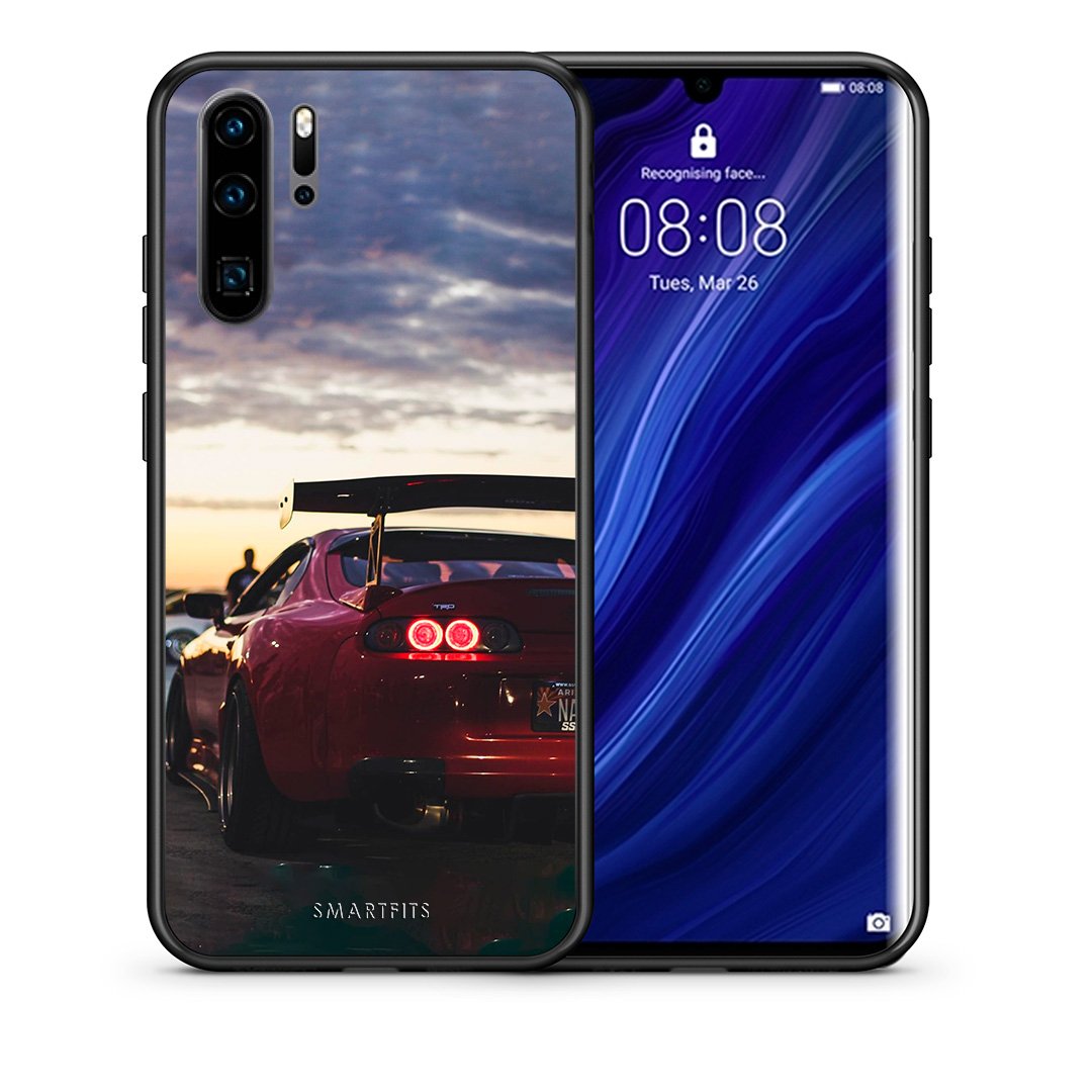 Θήκη Huawei P30 Pro Racing Supra από τη Smartfits με σχέδιο στο πίσω μέρος και μαύρο περίβλημα | Huawei P30 Pro Racing Supra case with colorful back and black bezels