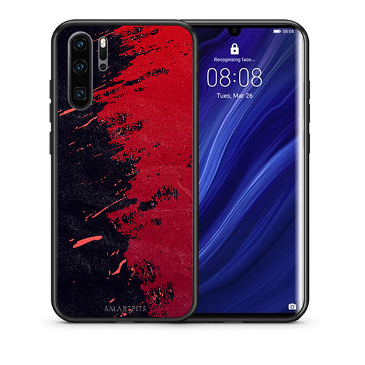 Θήκη Αγίου Βαλεντίνου Huawei P30 Pro Red Paint από τη Smartfits με σχέδιο στο πίσω μέρος και μαύρο περίβλημα | Huawei P30 Pro Red Paint case with colorful back and black bezels