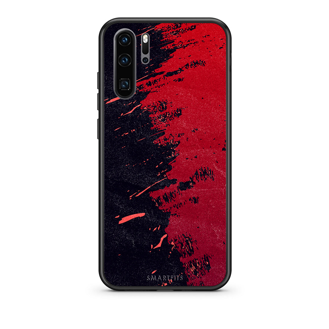 Huawei P30 Pro Red Paint Θήκη Αγίου Βαλεντίνου από τη Smartfits με σχέδιο στο πίσω μέρος και μαύρο περίβλημα | Smartphone case with colorful back and black bezels by Smartfits