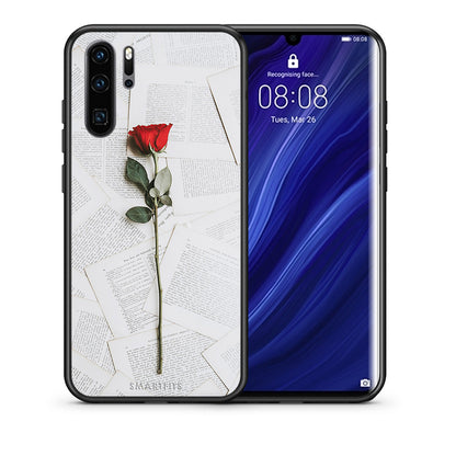 Θήκη Huawei P30 Pro Red Rose από τη Smartfits με σχέδιο στο πίσω μέρος και μαύρο περίβλημα | Huawei P30 Pro Red Rose case with colorful back and black bezels