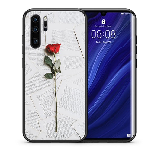 Θήκη Huawei P30 Pro Red Rose από τη Smartfits με σχέδιο στο πίσω μέρος και μαύρο περίβλημα | Huawei P30 Pro Red Rose case with colorful back and black bezels