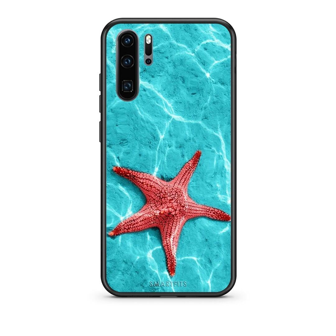 Huawei P30 Pro Red Starfish Θήκη από τη Smartfits με σχέδιο στο πίσω μέρος και μαύρο περίβλημα | Smartphone case with colorful back and black bezels by Smartfits