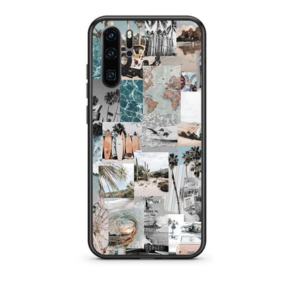 Huawei P30 Pro Retro Beach Life Θήκη από τη Smartfits με σχέδιο στο πίσω μέρος και μαύρο περίβλημα | Smartphone case with colorful back and black bezels by Smartfits