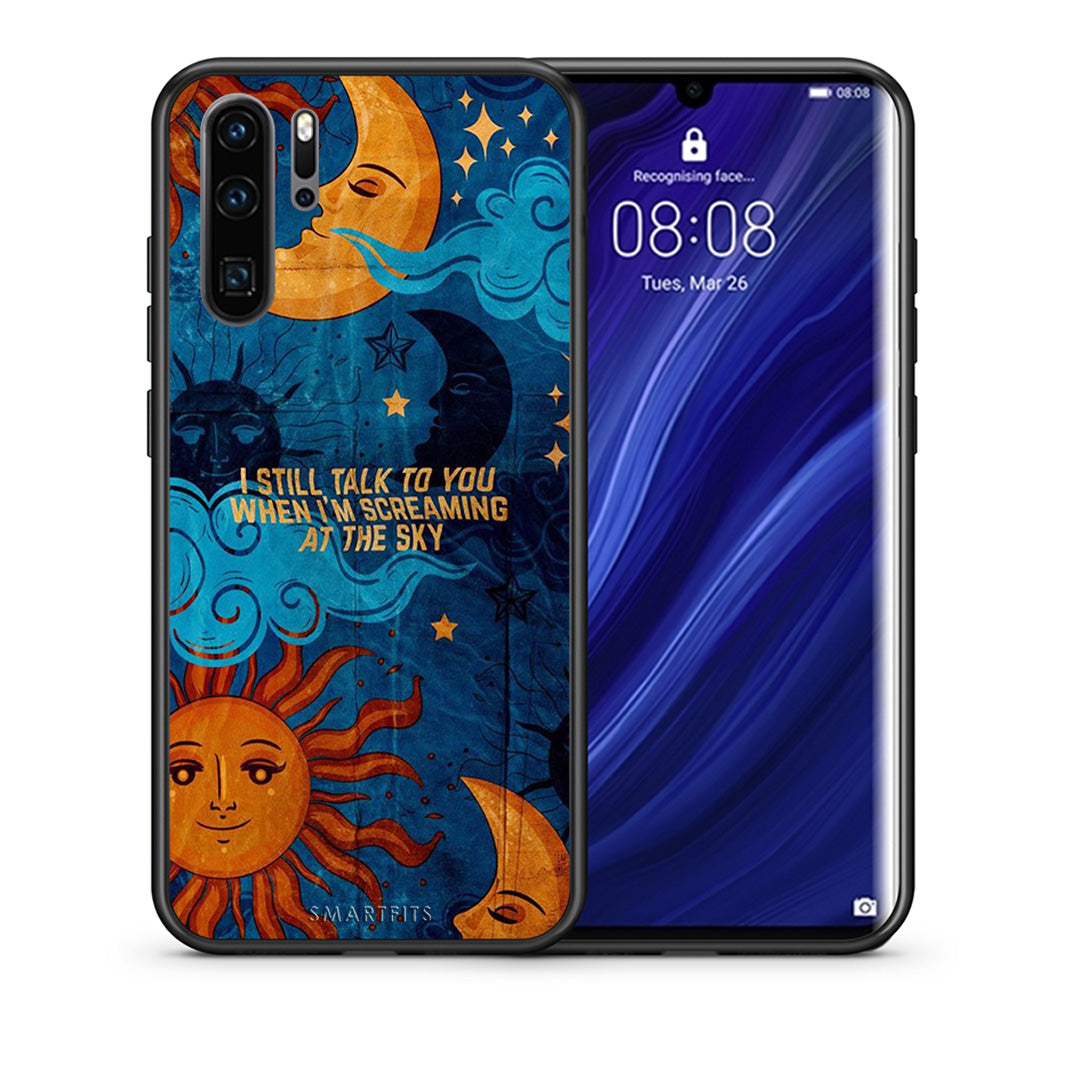 Θήκη Huawei P30 Pro Screaming Sky από τη Smartfits με σχέδιο στο πίσω μέρος και μαύρο περίβλημα | Huawei P30 Pro Screaming Sky case with colorful back and black bezels