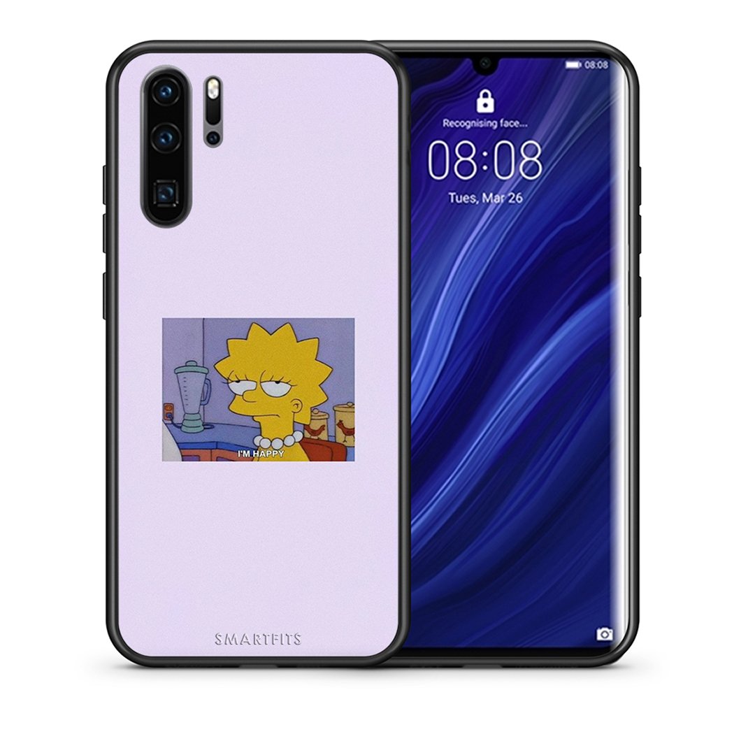 Θήκη Huawei P30 Pro So Happy από τη Smartfits με σχέδιο στο πίσω μέρος και μαύρο περίβλημα | Huawei P30 Pro So Happy case with colorful back and black bezels