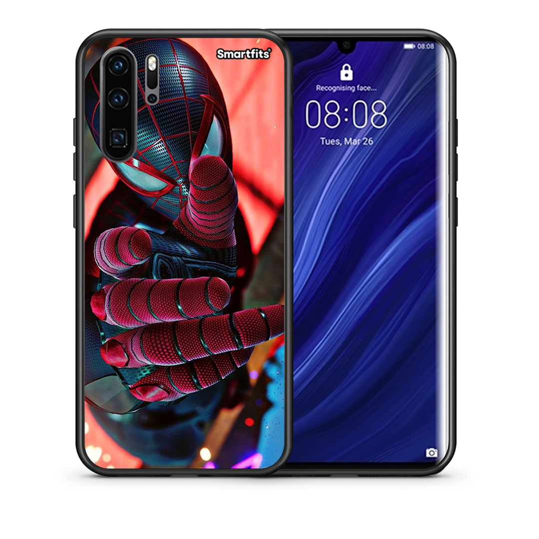 Θήκη Huawei P30 Pro Spider Hand από τη Smartfits με σχέδιο στο πίσω μέρος και μαύρο περίβλημα | Huawei P30 Pro Spider Hand case with colorful back and black bezels