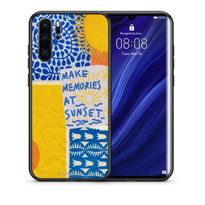 Θήκη Huawei P30 Pro Sunset Memories από τη Smartfits με σχέδιο στο πίσω μέρος και μαύρο περίβλημα | Huawei P30 Pro Sunset Memories case with colorful back and black bezels