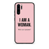 Thumbnail for Huawei P30 Pro Superpower Woman θήκη από τη Smartfits με σχέδιο στο πίσω μέρος και μαύρο περίβλημα | Smartphone case with colorful back and black bezels by Smartfits