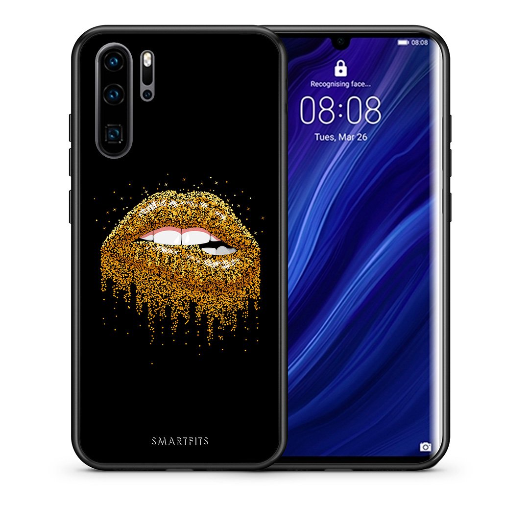 Θήκη Huawei P30 Pro Golden Valentine από τη Smartfits με σχέδιο στο πίσω μέρος και μαύρο περίβλημα | Huawei P30 Pro Golden Valentine case with colorful back and black bezels