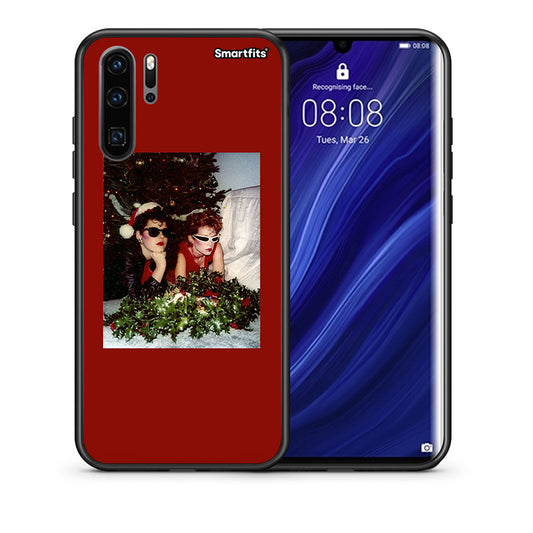 Θήκη Huawei P30 Pro Waiting For Xmas από τη Smartfits με σχέδιο στο πίσω μέρος και μαύρο περίβλημα | Huawei P30 Pro Waiting For Xmas case with colorful back and black bezels