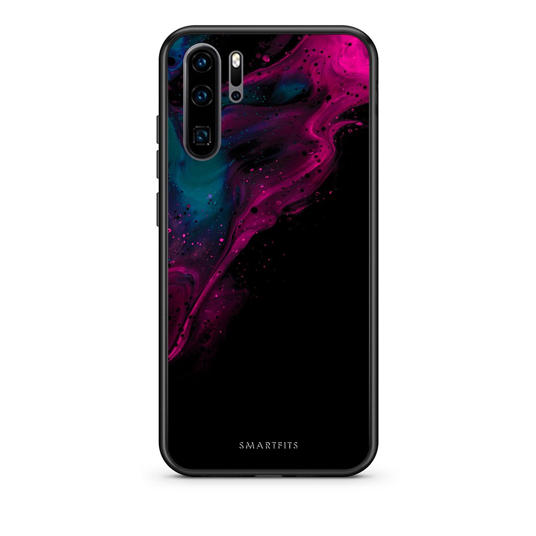 4 - Huawei P30 Pro Pink Black Watercolor case, cover, bumper