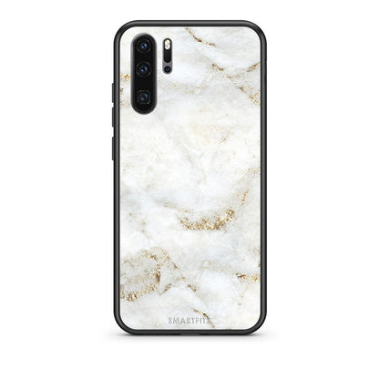Huawei P30 Pro White Gold Marble θήκη από τη Smartfits με σχέδιο στο πίσω μέρος και μαύρο περίβλημα | Smartphone case with colorful back and black bezels by Smartfits