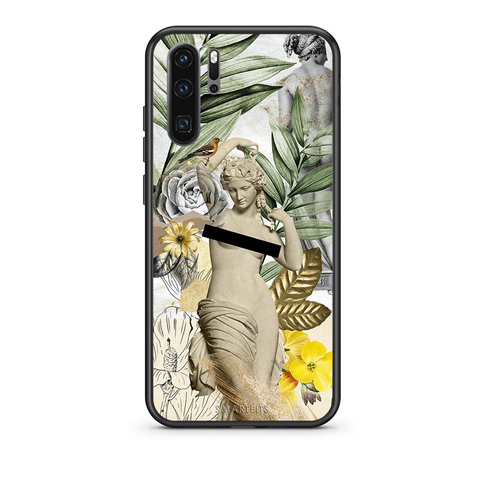 Huawei P30 Pro Woman Statue θήκη από τη Smartfits με σχέδιο στο πίσω μέρος και μαύρο περίβλημα | Smartphone case with colorful back and black bezels by Smartfits