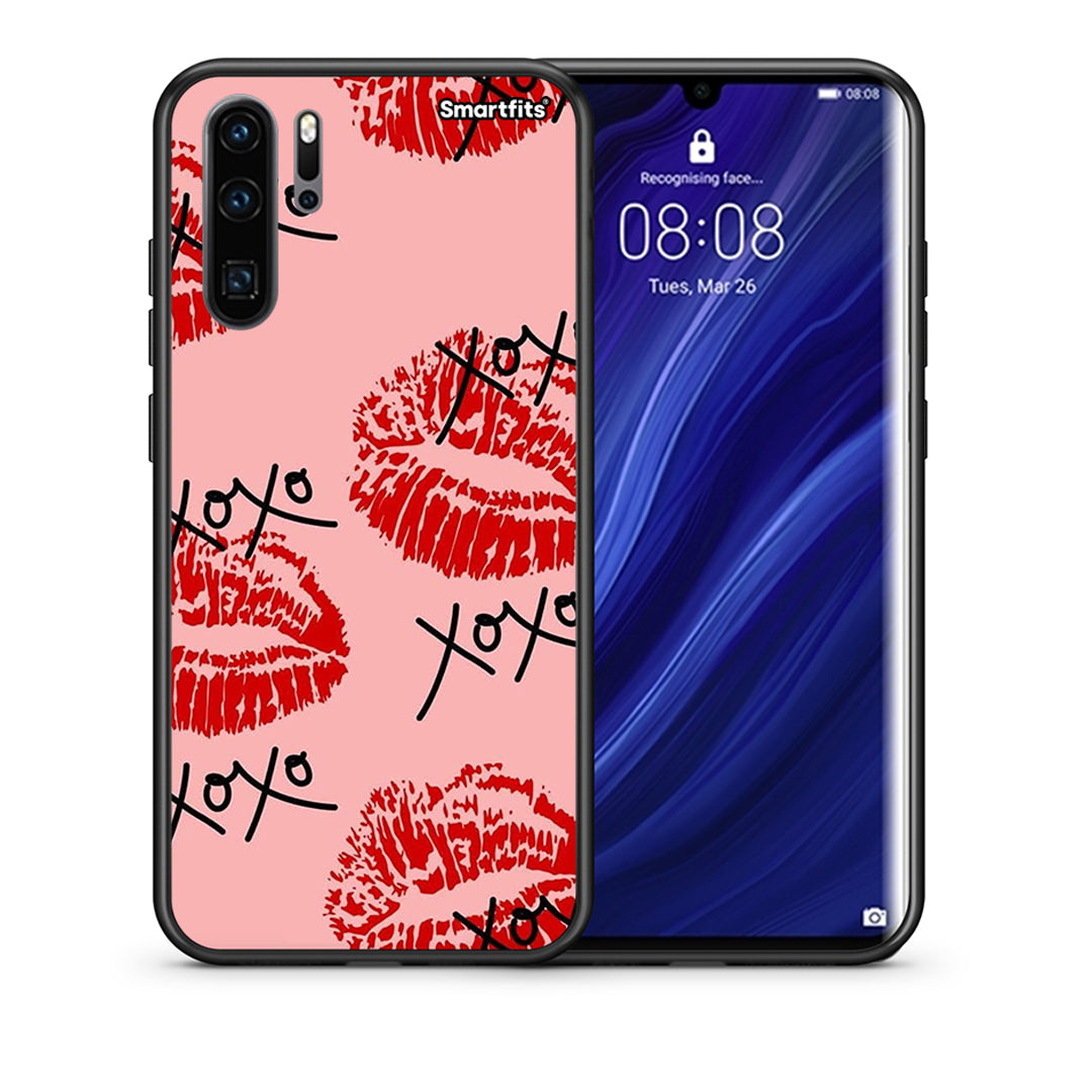 Θήκη Huawei P30 Pro XOXO Lips από τη Smartfits με σχέδιο στο πίσω μέρος και μαύρο περίβλημα | Huawei P30 Pro XOXO Lips case with colorful back and black bezels