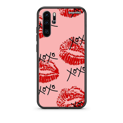 Huawei P30 Pro XOXO Lips θήκη από τη Smartfits με σχέδιο στο πίσω μέρος και μαύρο περίβλημα | Smartphone case with colorful back and black bezels by Smartfits