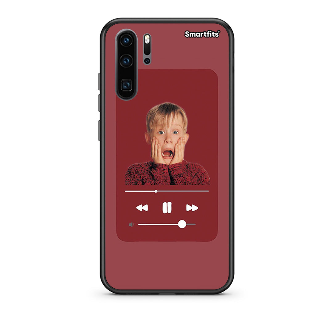 Huawei P30 Pro Xmas Alone Music θήκη από τη Smartfits με σχέδιο στο πίσω μέρος και μαύρο περίβλημα | Smartphone case with colorful back and black bezels by Smartfits