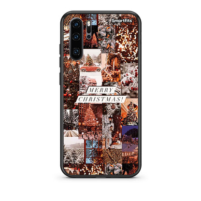 Huawei P30 Pro Xmas Collage θήκη από τη Smartfits με σχέδιο στο πίσω μέρος και μαύρο περίβλημα | Smartphone case with colorful back and black bezels by Smartfits