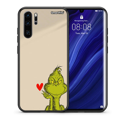 Θήκη Huawei P30 Pro Xmas Grinch από τη Smartfits με σχέδιο στο πίσω μέρος και μαύρο περίβλημα | Huawei P30 Pro Xmas Grinch case with colorful back and black bezels