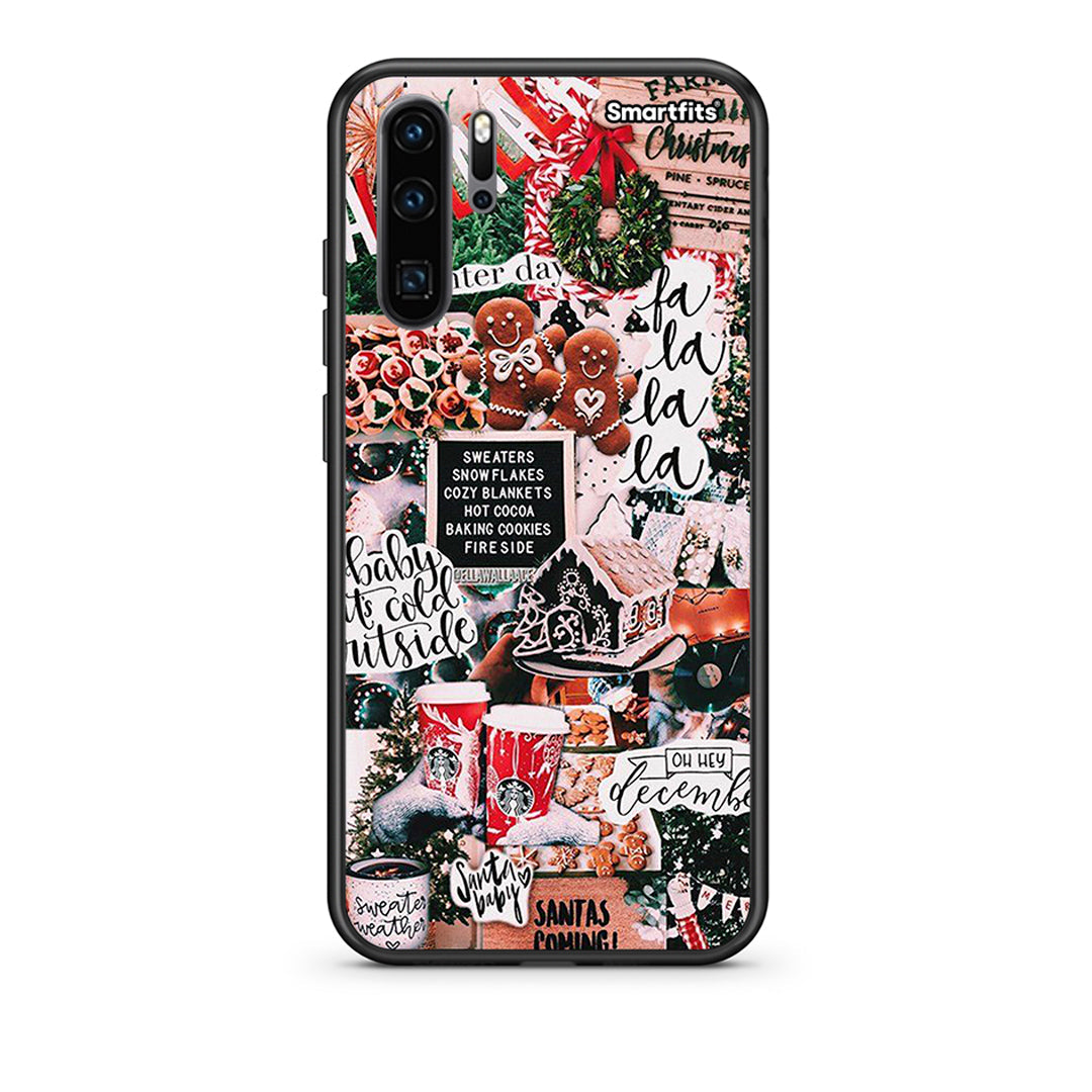 Huawei P30 Pro Xmas Habbits θήκη από τη Smartfits με σχέδιο στο πίσω μέρος και μαύρο περίβλημα | Smartphone case with colorful back and black bezels by Smartfits
