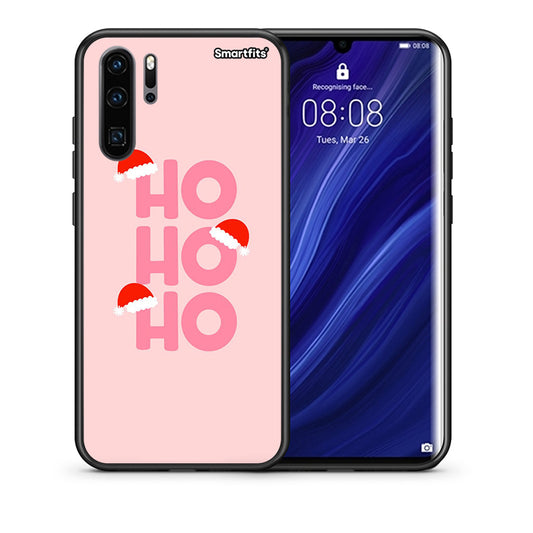 Θήκη Huawei P30 Pro Xmas Ho Ho Ho από τη Smartfits με σχέδιο στο πίσω μέρος και μαύρο περίβλημα | Huawei P30 Pro Xmas Ho Ho Ho case with colorful back and black bezels