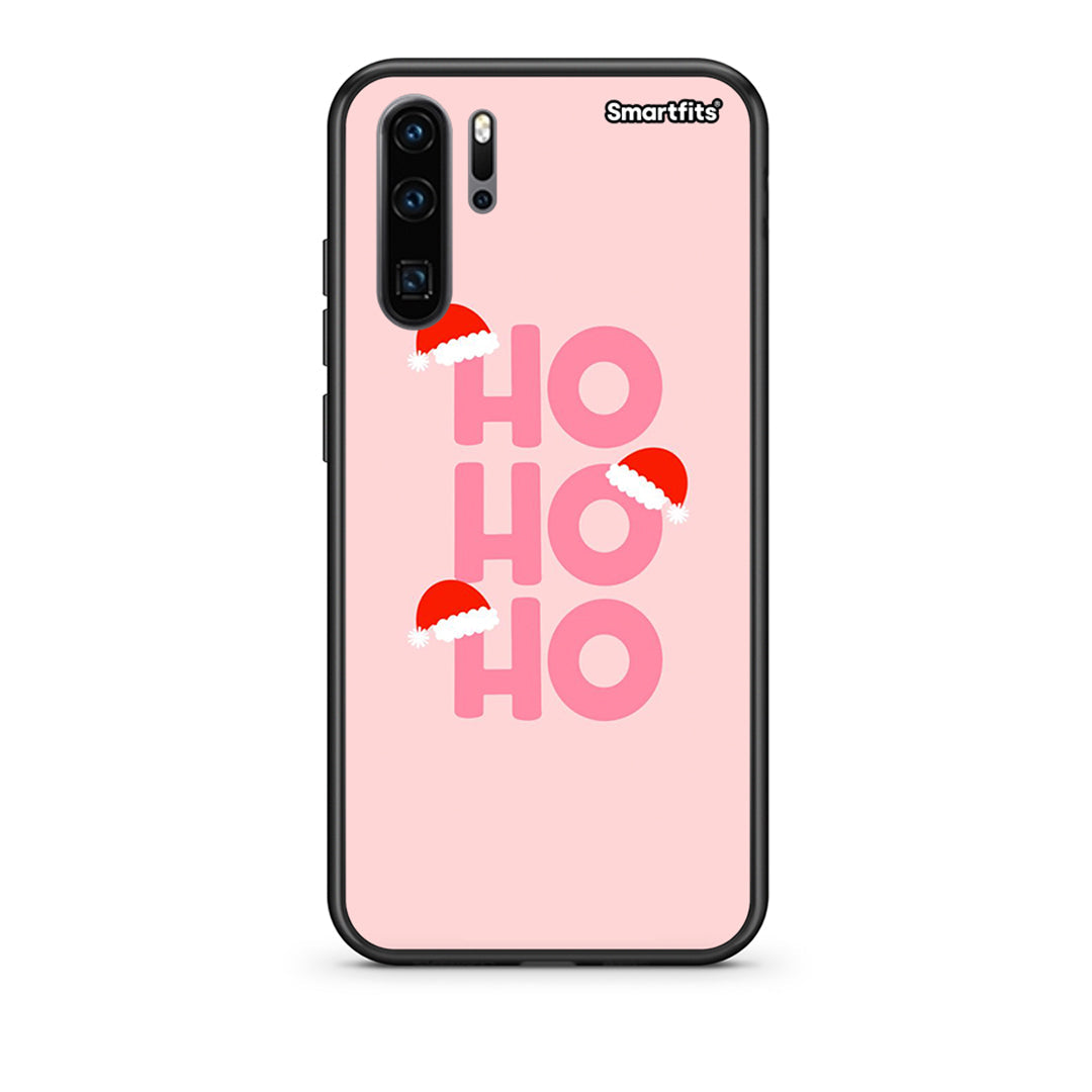 Huawei P30 Pro Xmas Ho Ho Ho θήκη από τη Smartfits με σχέδιο στο πίσω μέρος και μαύρο περίβλημα | Smartphone case with colorful back and black bezels by Smartfits