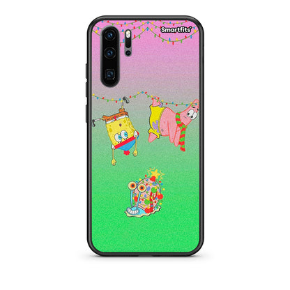 Huawei P30 Pro Xmas Lights θήκη από τη Smartfits με σχέδιο στο πίσω μέρος και μαύρο περίβλημα | Smartphone case with colorful back and black bezels by Smartfits