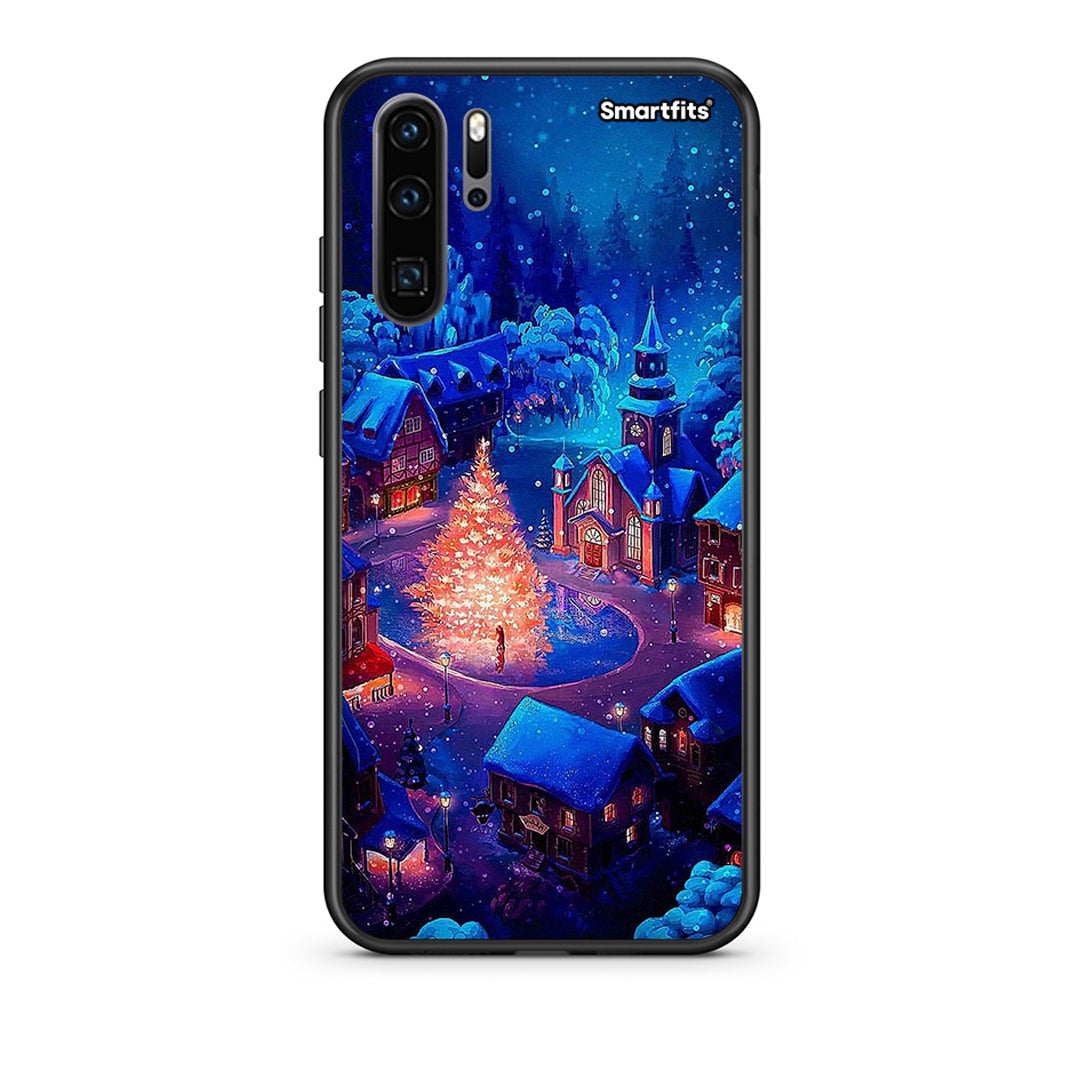 Huawei P30 Pro Xmas Village θήκη από τη Smartfits με σχέδιο στο πίσω μέρος και μαύρο περίβλημα | Smartphone case with colorful back and black bezels by Smartfits